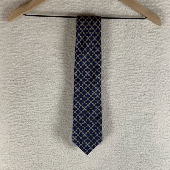 Jos. A. Bank Executive Collection Neck Tie Men's Blue Geometric Silk Formal 9591 - Picture 1 of 7